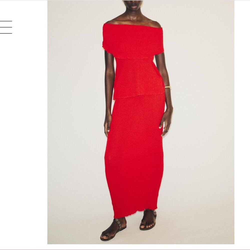 Zara Red Skirt Set (Multi Layered Top!) - Picture 9 of 10